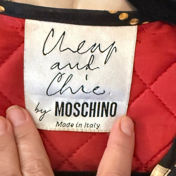 Moschino Black and Gold Blazer with Baroque Chain Design - Picture 7 of 9